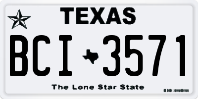 TX license plate BCI3571
