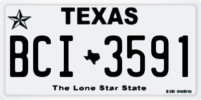 TX license plate BCI3591