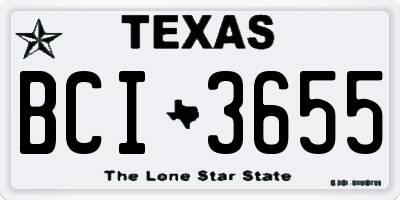 TX license plate BCI3655