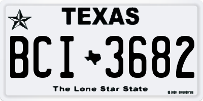 TX license plate BCI3682