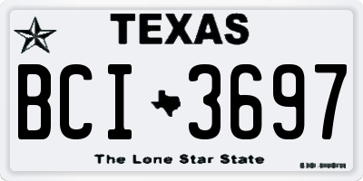 TX license plate BCI3697