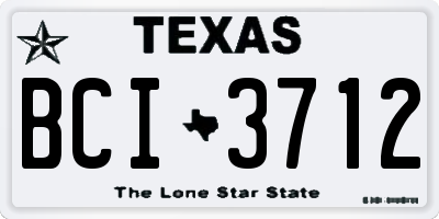 TX license plate BCI3712