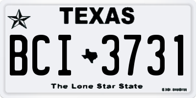 TX license plate BCI3731