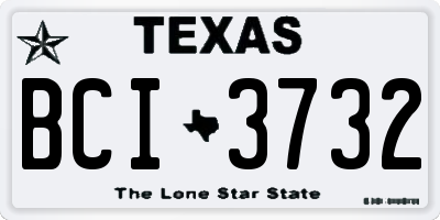 TX license plate BCI3732