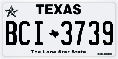 TX license plate BCI3739