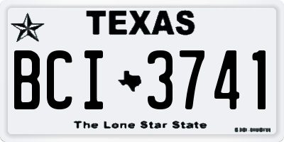 TX license plate BCI3741