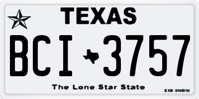 TX license plate BCI3757