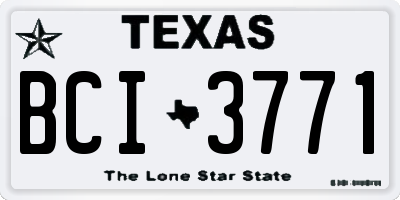 TX license plate BCI3771