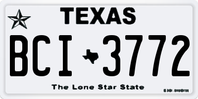 TX license plate BCI3772