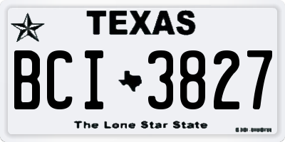 TX license plate BCI3827