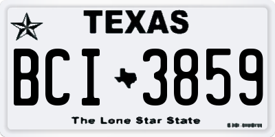 TX license plate BCI3859