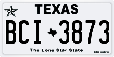 TX license plate BCI3873