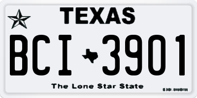 TX license plate BCI3901