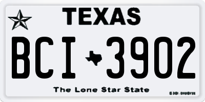 TX license plate BCI3902