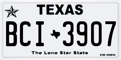 TX license plate BCI3907