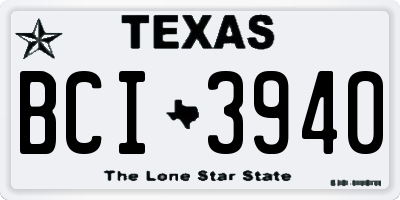 TX license plate BCI3940