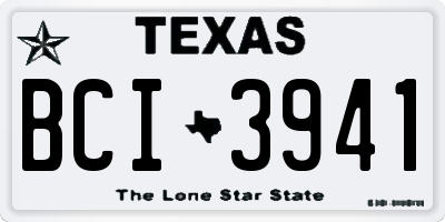 TX license plate BCI3941