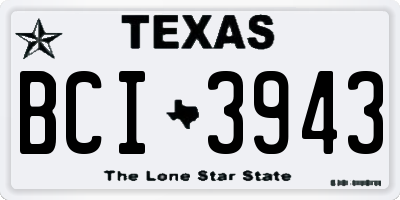 TX license plate BCI3943