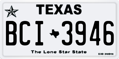 TX license plate BCI3946