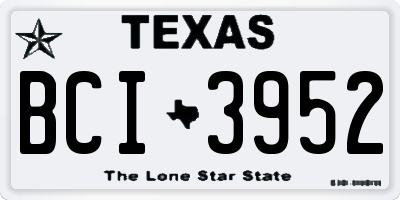 TX license plate BCI3952