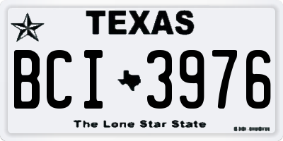 TX license plate BCI3976