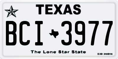 TX license plate BCI3977