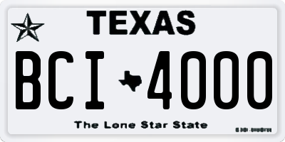 TX license plate BCI4000