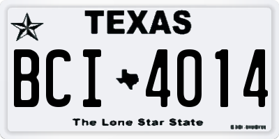 TX license plate BCI4014