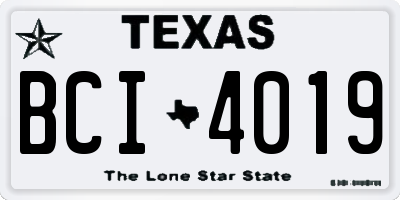 TX license plate BCI4019