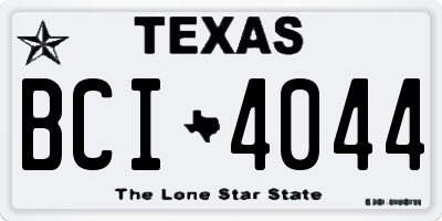 TX license plate BCI4044