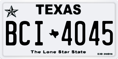 TX license plate BCI4045