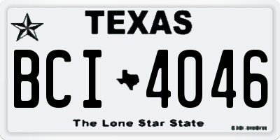 TX license plate BCI4046