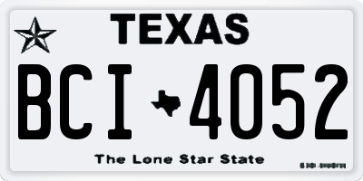 TX license plate BCI4052