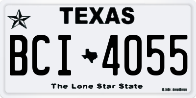 TX license plate BCI4055