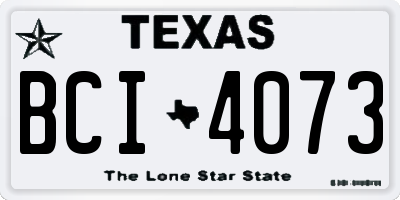 TX license plate BCI4073