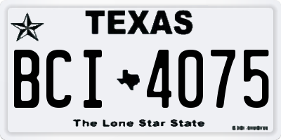 TX license plate BCI4075