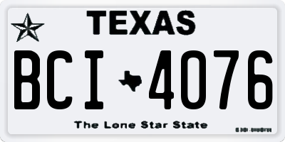 TX license plate BCI4076