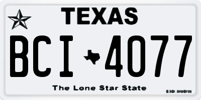 TX license plate BCI4077