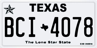 TX license plate BCI4078