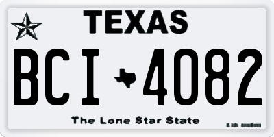 TX license plate BCI4082