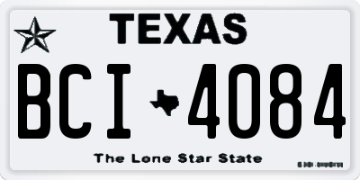 TX license plate BCI4084