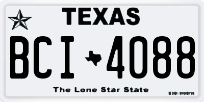TX license plate BCI4088