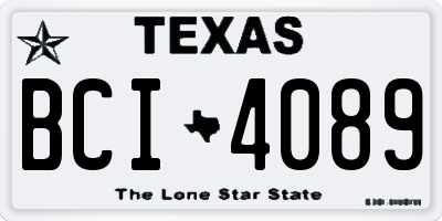 TX license plate BCI4089