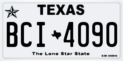 TX license plate BCI4090