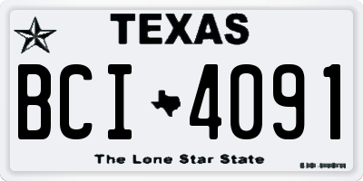 TX license plate BCI4091