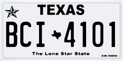 TX license plate BCI4101
