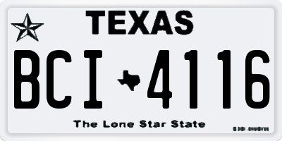 TX license plate BCI4116