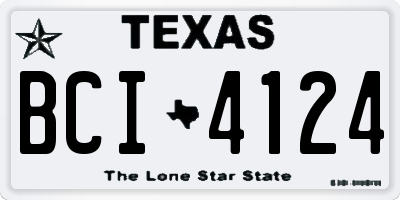 TX license plate BCI4124