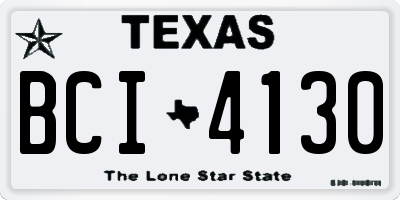 TX license plate BCI4130
