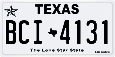 TX license plate BCI4131